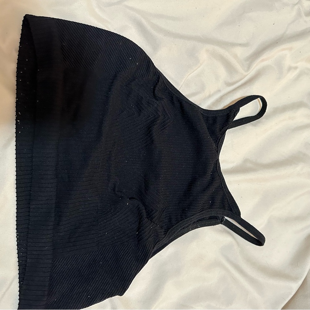 Anthropologie Black Ribbed Crop Top